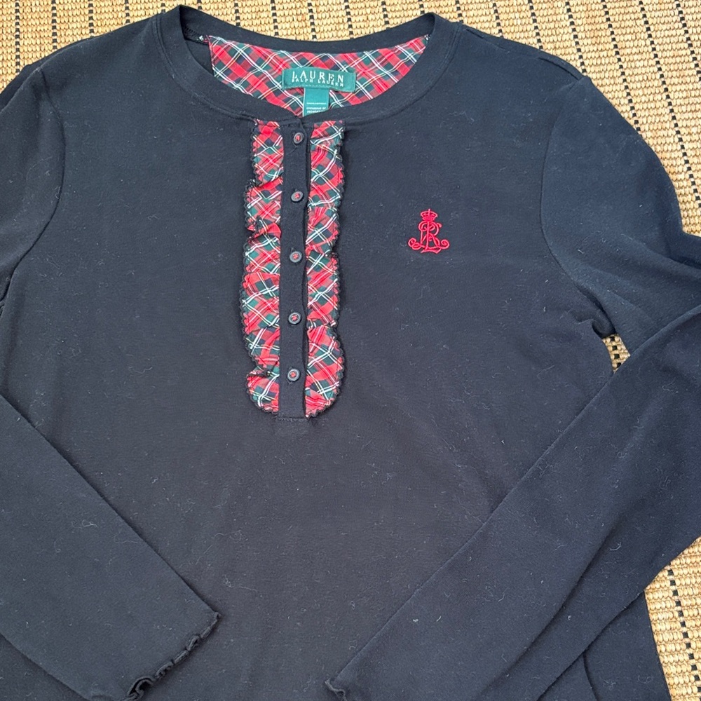 Lauren Ralph Lauren Black and Red Plaid Nightgown